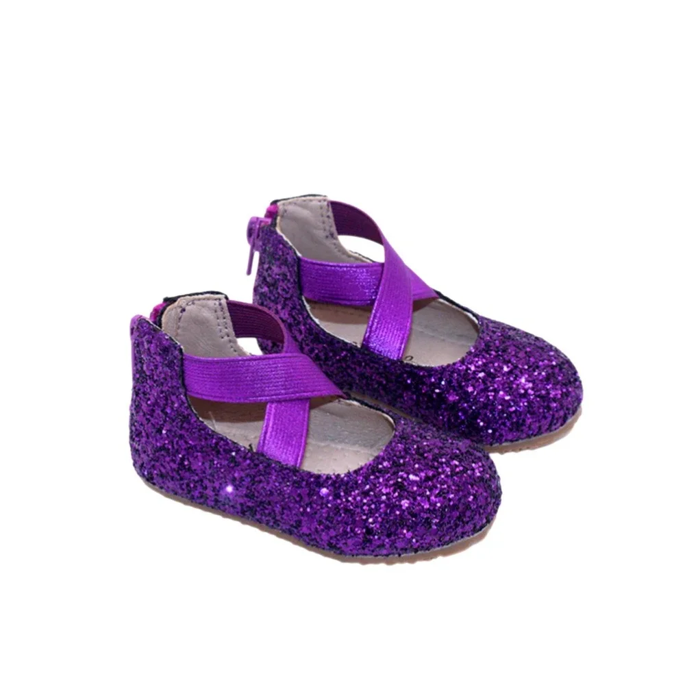 NEW A Bear Co Toddler Size 3 Neptune Glitter Ballerina Flats Vivid Purple‎